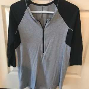 Spincity Long Sleeve Heathered Silver  Slate/Black